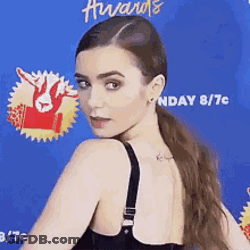 Lily Collins On Red Carpet GIF