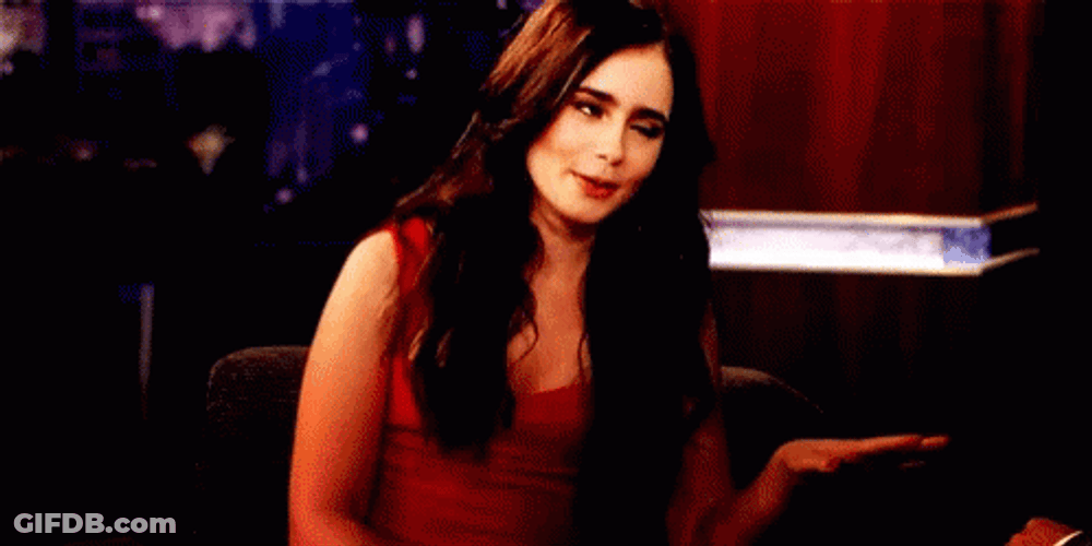 Lily Collins Says Don't Mind GIF