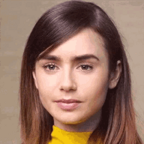 Lily Collins Slightly Frowning GIF