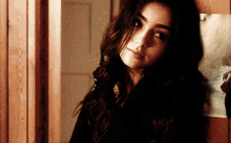 Lily Collins Smiling At A Man GIF