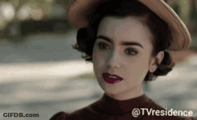 Lily Collins Victorian Makeover GIF