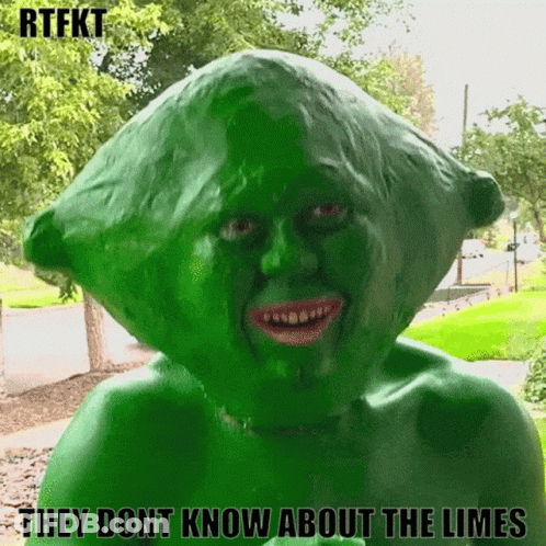 Lime With Arms And Legs Wearing Sombrero GIF