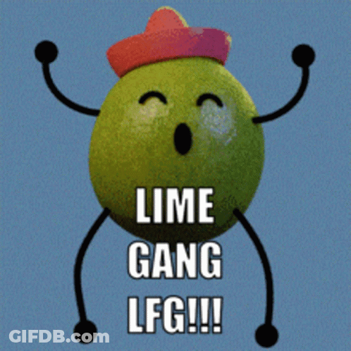 Lime With Sunglasses Holding Boombox GIF