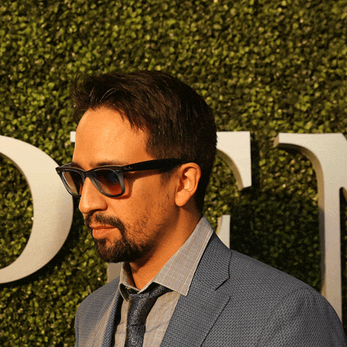 Lin Manuel Miranda Doing The Rock Eyebrow Meme GIF
