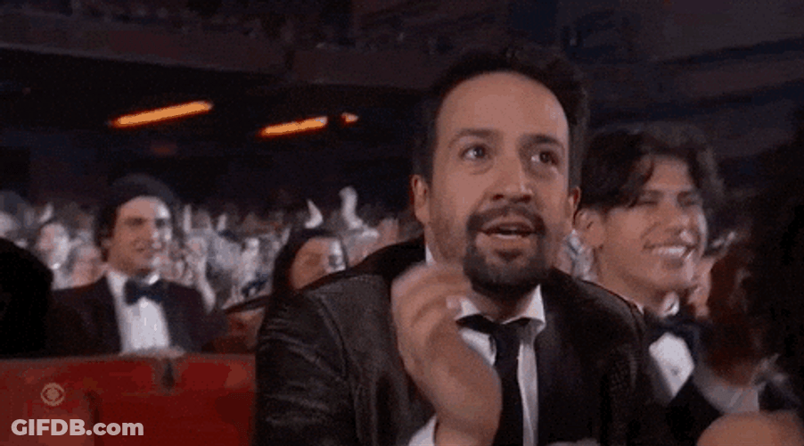 Lin Manuel Miranda Standing Ovation Claps GIF