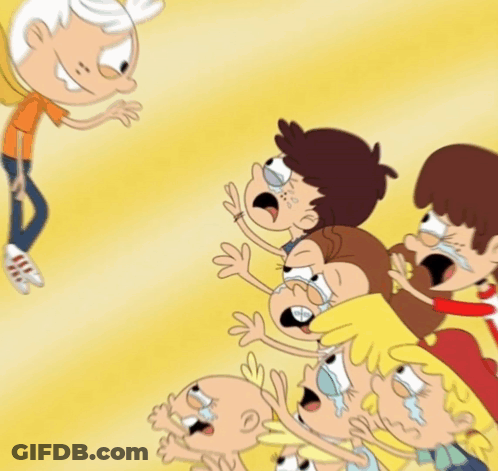 Lincoln Loud And Lucy Loud On Yellow Background GIF