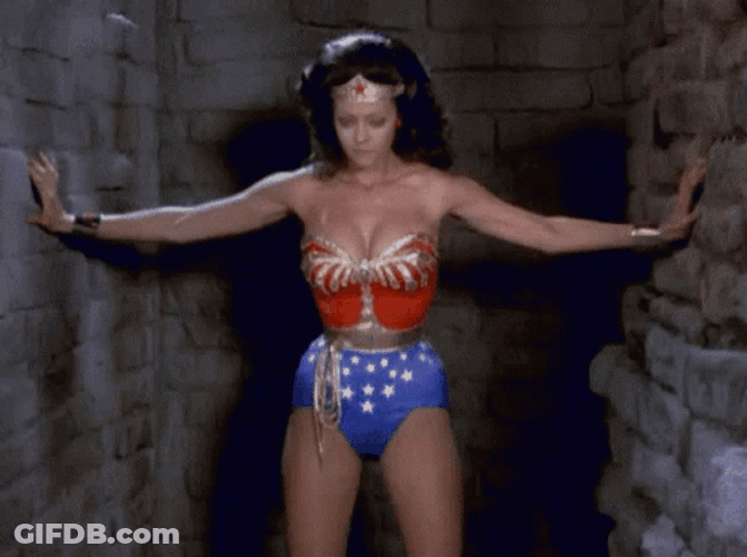 Linda Carter Wonder Woman Balancing GIF