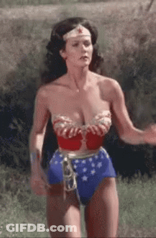 Linda Carter Wonder Woman Running GIF