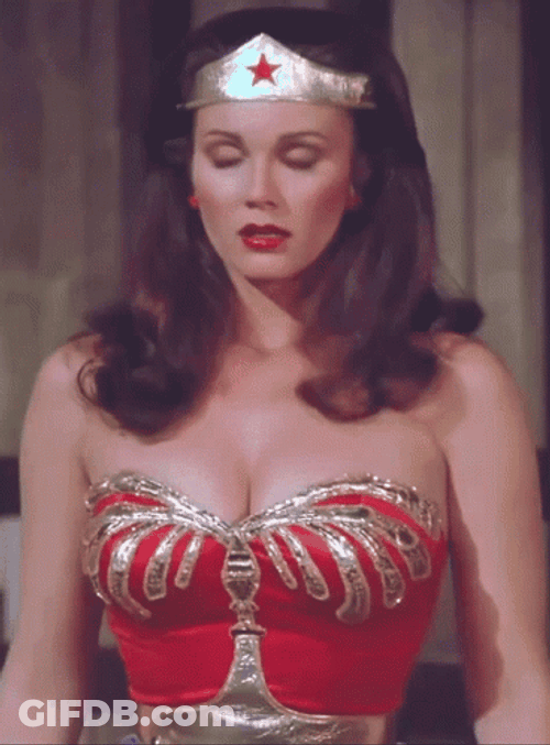 Linda Carter Wonder Woman Suprise GIF