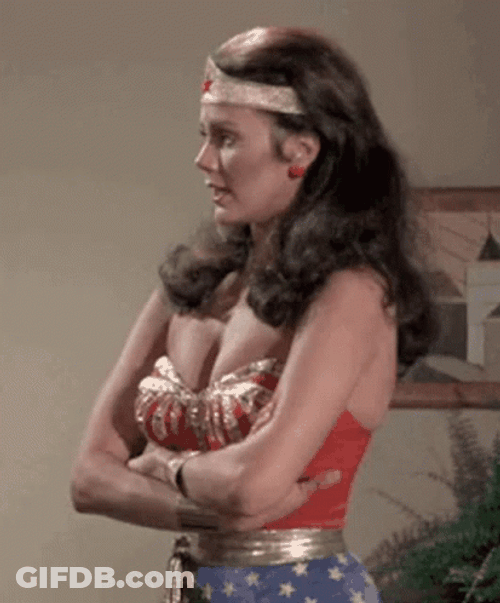 Linda Carter Wonder Woman Waiting GIF