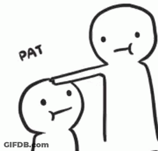 Line Art Father Tapping Head Of Tiny Son GIF