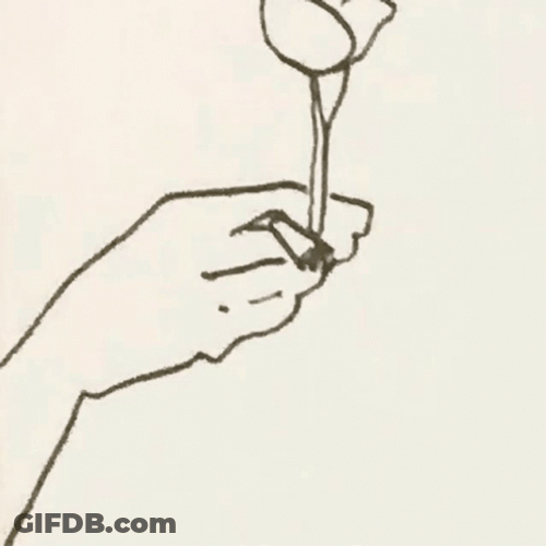 Line Art Holding Cigarette Animated Smoke GIF