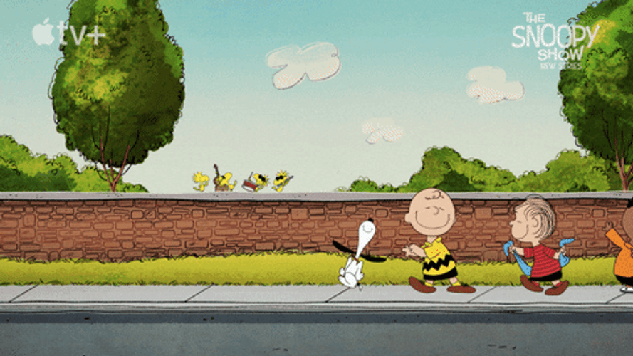 Line Dancing Snoopy Characters GIF