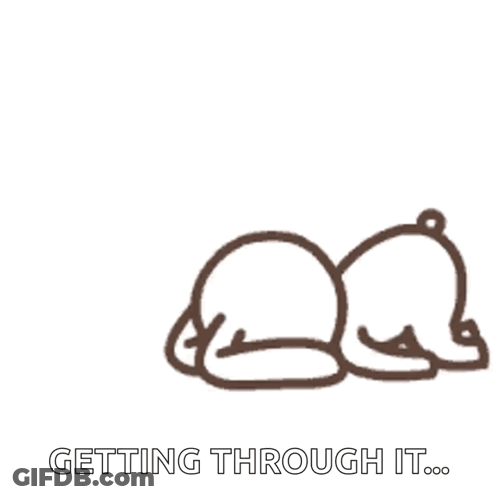Line Drawing Bear Laying On Back Getting Through It GIF
