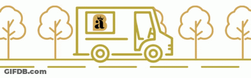 Line Drawing Delivery Truck With Letter A GIF