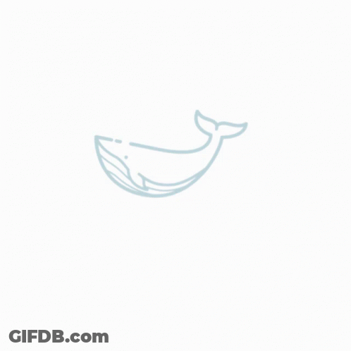 Line Drawing Of A Whale With Tail GIF