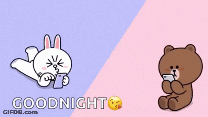 Line Friends Brown Dobranoc GIF