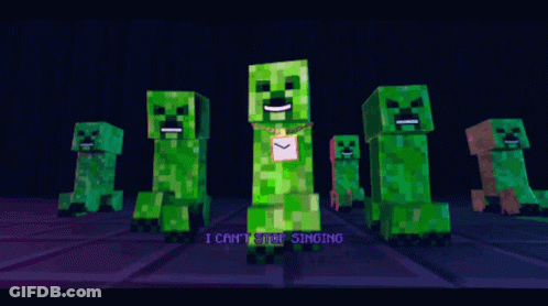 Line Of Creepers Saying Boom GIF