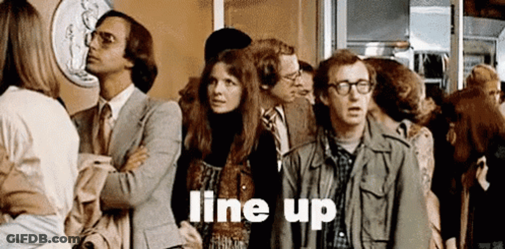 Line Up Annoyed Bored Waiting Meme GIF