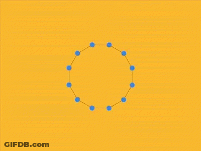 Lines And Dots Butterfly On Yellow Background GIF