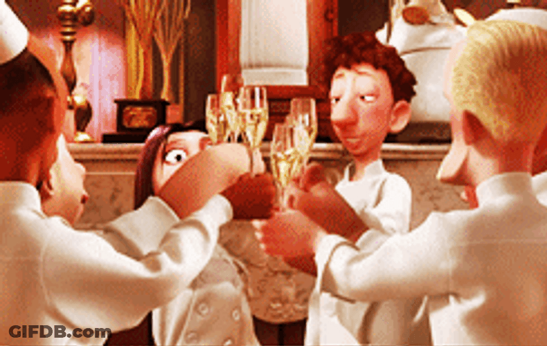 Linguini And Colette Cheering Ratatouille GIF