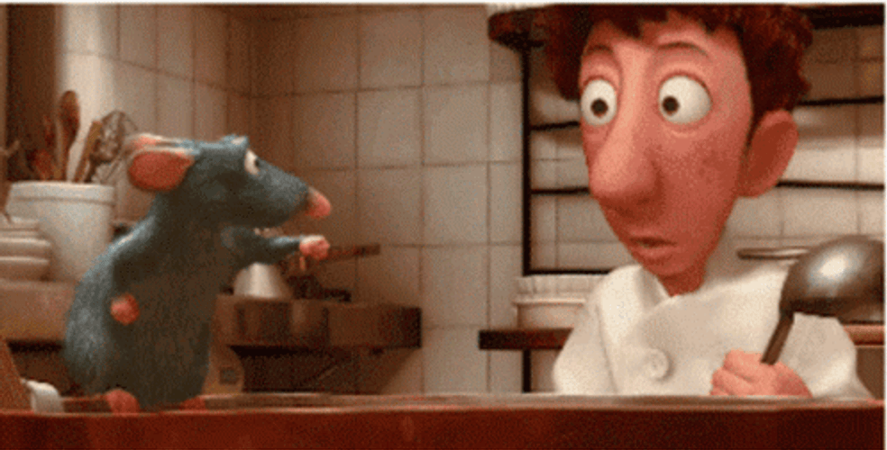 Linguini And Remy Shocked Ratatouille GIF