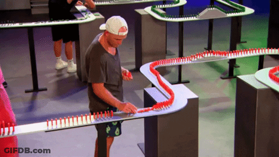 Lining Up Domino Project Mishap GIF