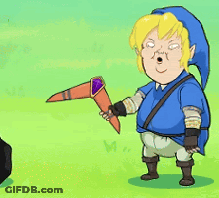 Link Holding Sword With Purple Stone GIF