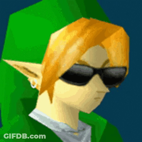 Link Legend Of Zelda Sunglasses Bobbing Head Vibing GIF