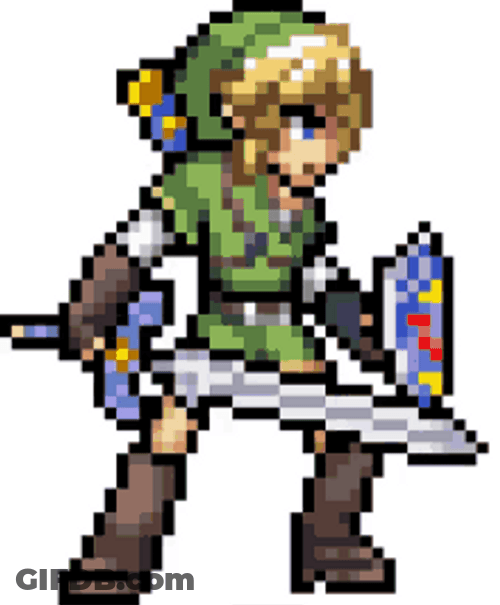Link Legend Of Zelda Sword Breathing Pixel Art GIF