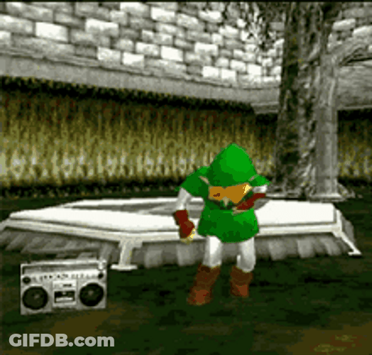 Link The Legend Of Zelda Backflip Dance Radio GIF