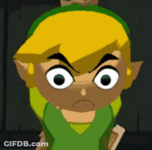 Link The Legend Of Zelda Cartoon Shocked Surprised GIF