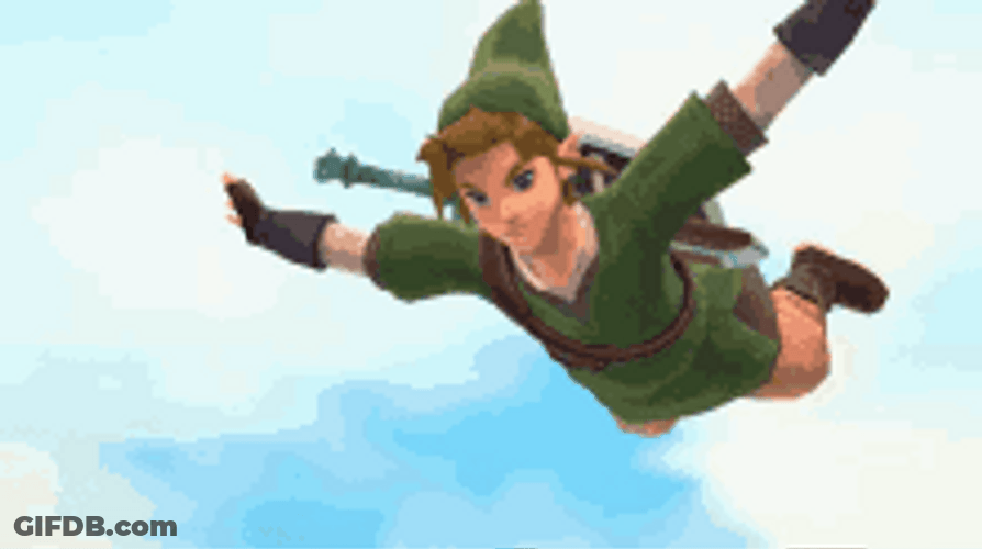Link The Legend Of Zelda Skyward Sword Skydiving GIF
