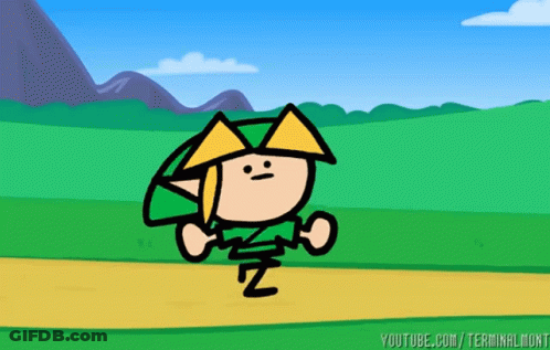 Link With Yellow Hat And Triangle On Head GIF