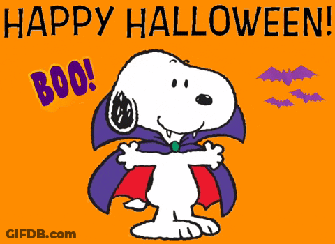 Linus And Snoopy Talking About Halloween GIF