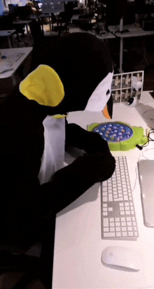 Linux Mascot Typing GIF