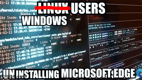 Linux Users Uninstalling Microsoft Edge GIF