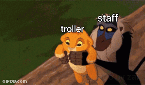Lion And Monkey With Staff And Troller GIF