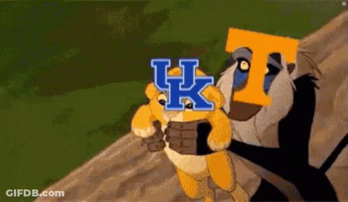Lion And Monkey With UK Logo On Faces GIF