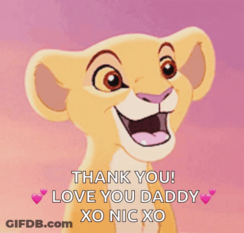 Lion Cub Says Thank You Love You Daddy GIF