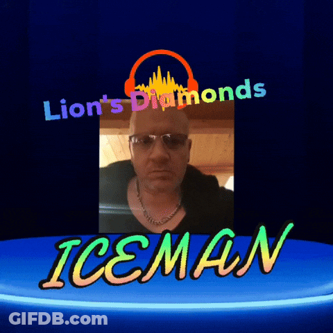 Lion Diamonds Iceman Logo With Man's Face GIF