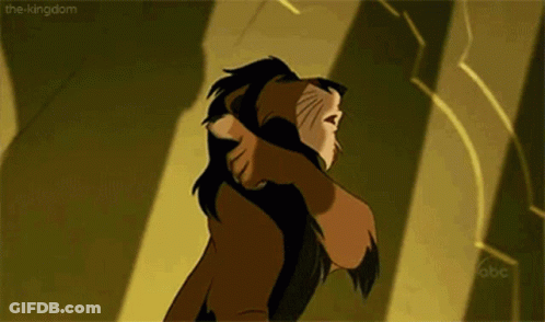 Lion Hugging Another Lion GIF