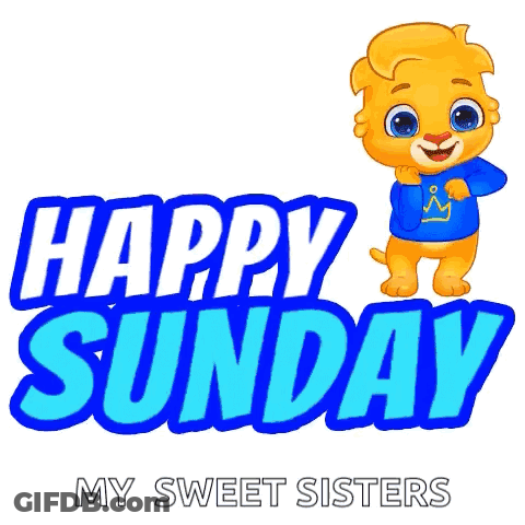 Lion In Blue Happy Sunday Shirt GIF