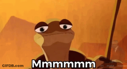 Lion King Frog Holding Sword Saying Mmmm GIF