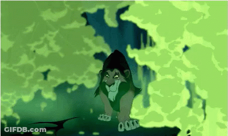 Lion King Lion In Green Fog GIF