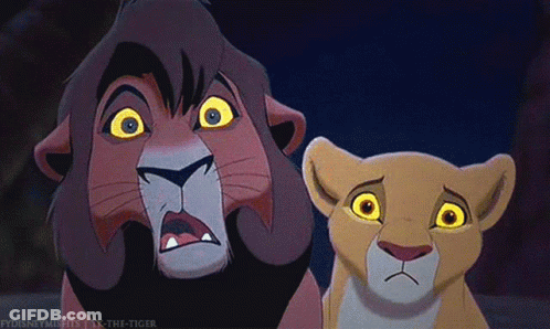 Lion King's Lion Lioness Looking At Each Other GIF