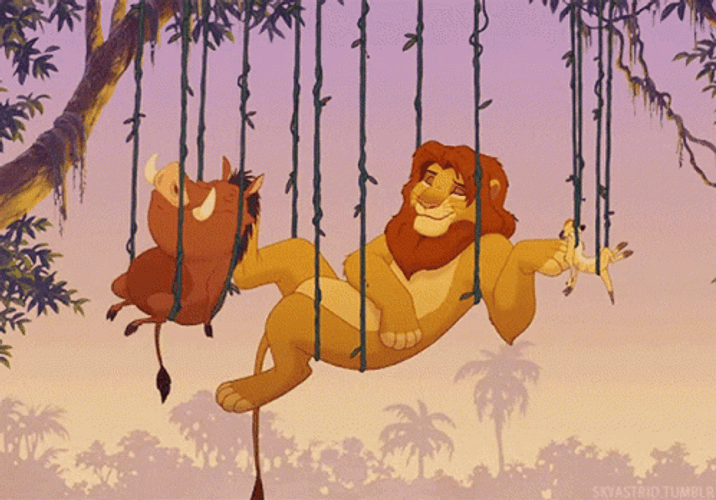 Lion King Simba And Friends Swinging GIF