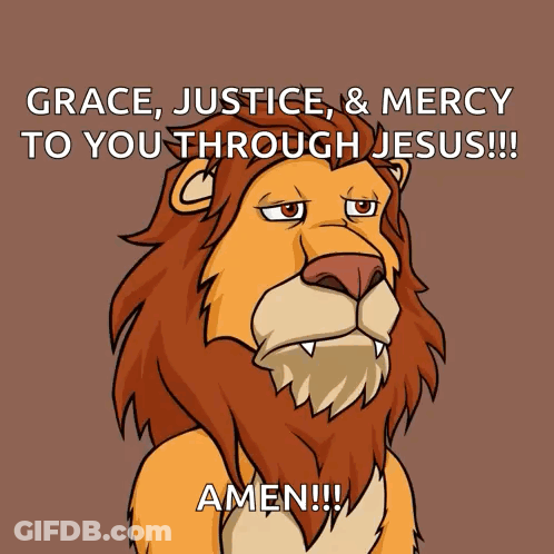 Lion Making Heart Sending Love Grace Justice Mercy Through Jesus GIF