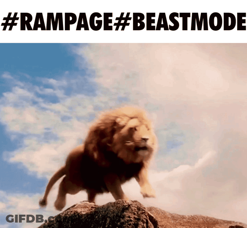 Lion On Rock #Rampage #Beastmode GIF