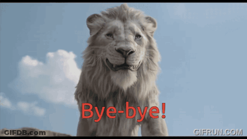 Lion Saying Bye-Bye GIF